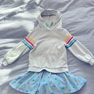 Boden girls sweatdress 6-7yrs rainbow stripes and polka dots